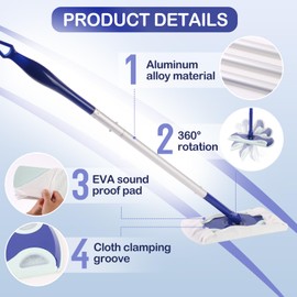 Mop Handle Compatible with Swiffer,Detachable Extra Long Dry and Dust Mop Handle Fits for Swiffer(Mopping Cloths Not Included)