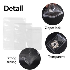 Klmnop 240 Pcs Clear PVC Jewelry Bags, Plastic Transparent Storage Pouches Anti Tarnish Small Zipper Bags for Holding Jewelries, 2 X 2.8 Inch, 2.8 X 4 Inch, 3.5 X 5 Inch