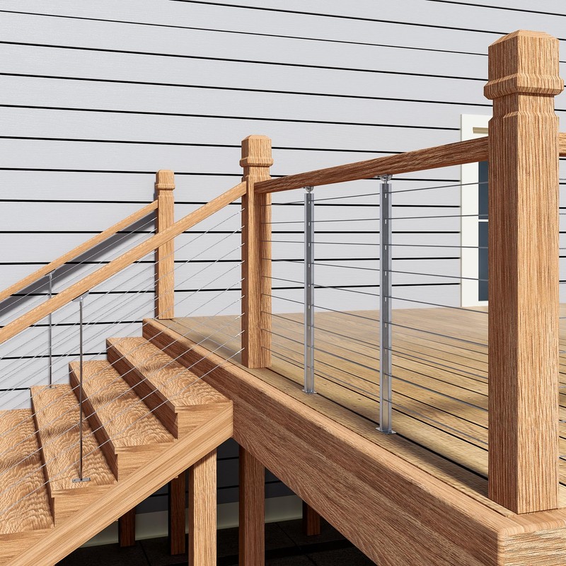 Deck Man 2-Pack Cable Railing Post 36inch Stainless Steel Adjustable