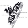 AVECON Claddagh Rings for Women, Gothic Skeleton Hands with Anatomical
