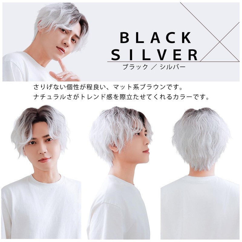 [TefuRe] Men's Wig, Men's Wig, Rough, Casual Style, Perm, Center