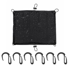 Keovoker 2 Pack Waterproof Cargo Net for Motorcycle, Upgraded High-Elastic Bungee Nets with 6 Strong Hooks, Helmet Luggage Strap Rack Expansion Organizer, Non-Transparent Cover for Your Privacy