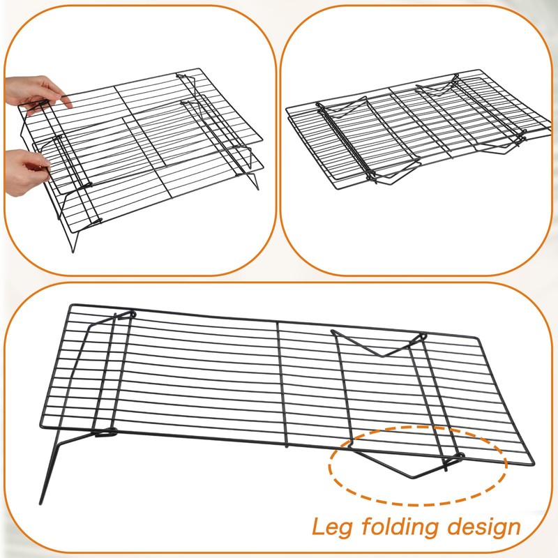 4 Pcs Stackable Cooling Racks, Heavy Duty Iron Wire Baking