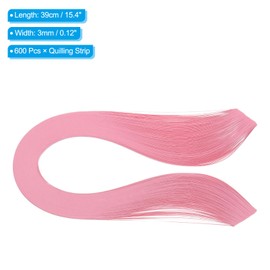 PATIKIL 600pcs Quilling Strips Paper 1/8"(3mm) 39cm Origami Paper Quilling Strip for Art DIY Hand Craft Christmas, Pink