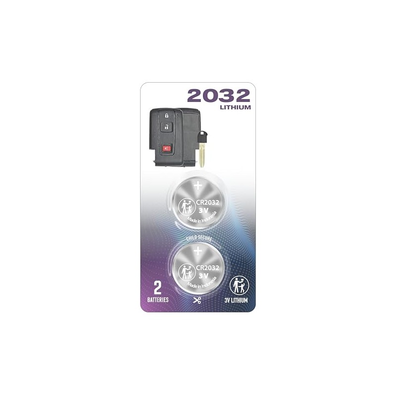 (2 Pack) CR2032 2032 Smart Remote Key Fob OEM Battery