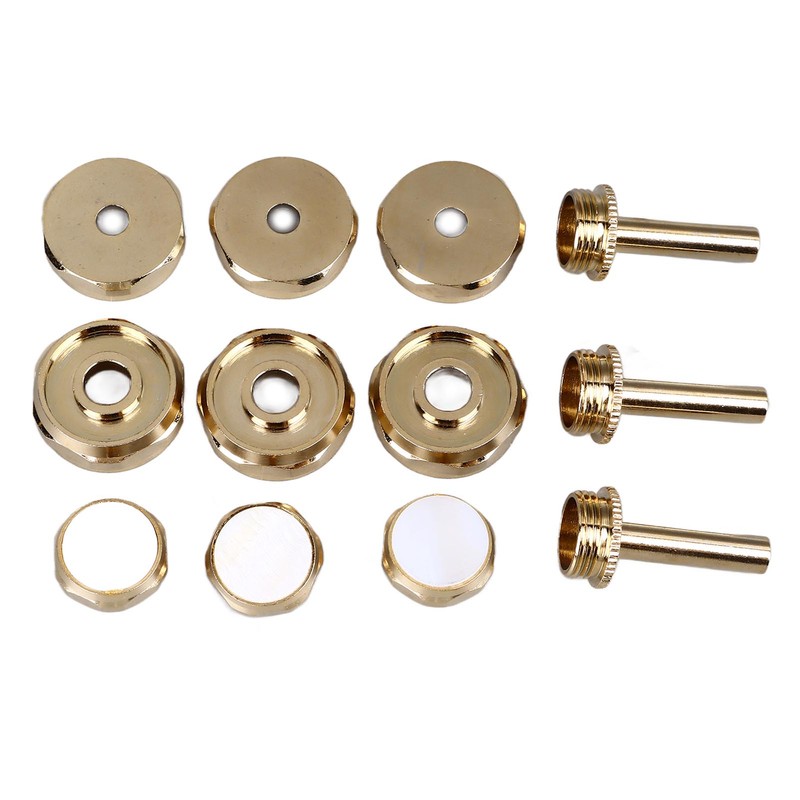12Pcs Trumpet Accessories Metal Upper and Lower Covers Buttons Connecting