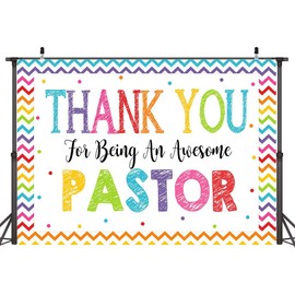 Wollmix Pastor Appreciation Day Banner Decorations Backdrops Gifts for Men Thank You for All You Do We Appreciate You Sign Wall Party Decor Supplies Photo Booth Photography Background 7x5ft