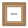 Poster Palooza 4x4 Inch Frame Gold Ornate Solid Wood Picture