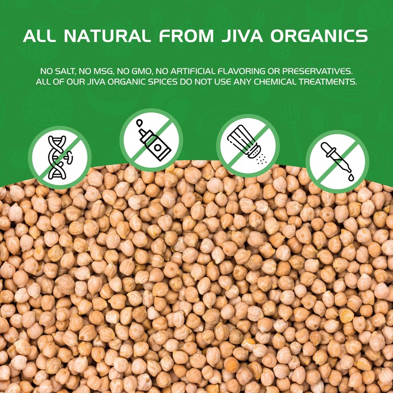 Jiva Organic Raw Chickpeas (Whole Garbanzo Beans) 4 LB Large
