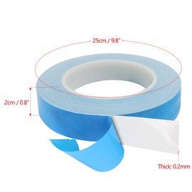 Thermal Adhesive Tape, 25m x 15mm x 0.20mm Double Side Thermal Tapes Cooling Pad Apply to Heatsink, LED, IGBT, IC Chip, Computer CPU,GPU, Modules, MOS Tube, SSD Drives