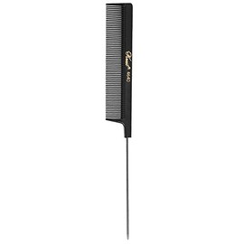 Krest 4640 8" Weaving Foiling Fine Tooth Rattail Hair Cutting Comb SB-K4640-BLK