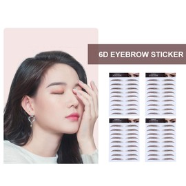 Lurrose 4 Sheets Eyebrow Tattoo Stickers, 6D Hair- Tattoos Stickers Eyebrows Tattoo Peel Off Natural False Eyebrow Makeup Sticker for Makeup Supplies, Brown 03