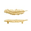 LFWATAXY 2PCS Solid brass feather cabinet drawer handle knob, gold