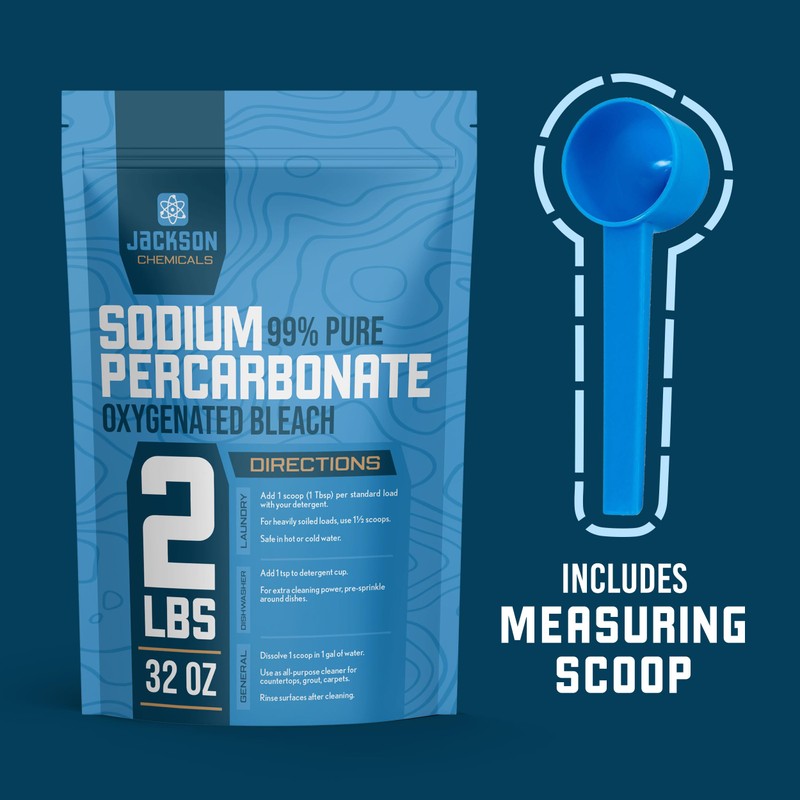 Sodium Percarbonate 2 lb – Chlorine-Free Laundry Booster, Eco-Friendly Stain