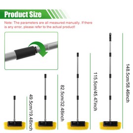 ZIMISI 59" Car Wash Brush with Long Handle, No Scratch Soft Bristle Scrub Cleaning Mop, Extendable Auto Detailing Brush, Vehicle Washing Supply for Boat, RV, Truck, House Siding, Solar Panel (Yellow)