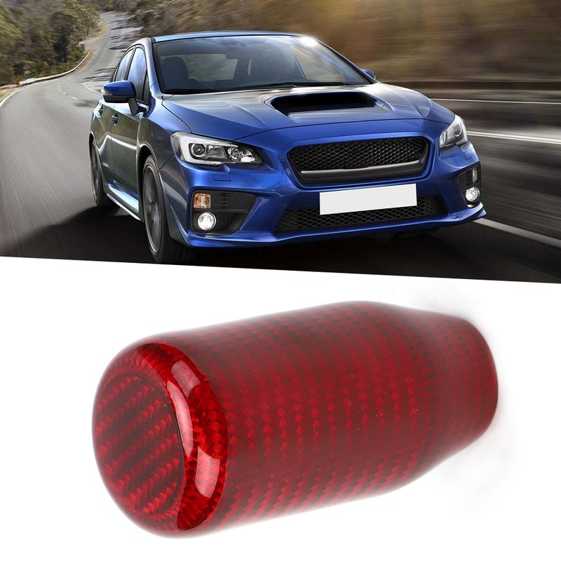 Universal Car Gear Shift Knob Head Aluminum Carbon Fiber Auto