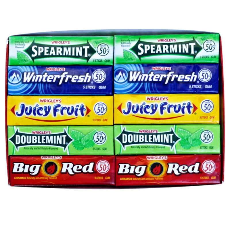 Wrigley's Chewing Gum Assortment 40 Packs - 8 packs of