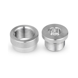 O2 Oxygen Sensor Bung and Plug 304 Stainless Steel M18-1.5,Oxygen Sensor Bung Stepped Style with Plug, Suppied by Hohnnyreet