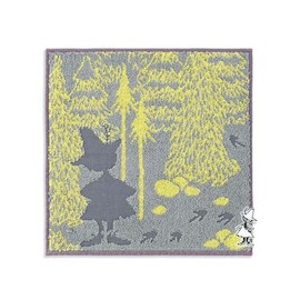 MOOMIN 47-0500080 Riding Road Towel Handkerchief, Gray, Full Fee Cotton, Gauze Pile, Cute, Forest Moomin, Little Mi, Snuffskin, Approx. 9.8 x 9.8 inches (25 x 25 cm)