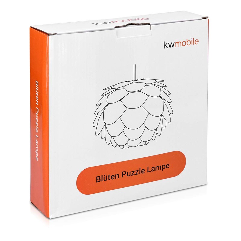 kwmobile DIY Puzzle Lampshade Flower Design Set with Ceiling Mounting