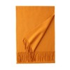 Prettystern Soft Wool Scarf Plain with Fringes for Autumn Winter