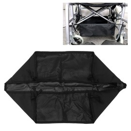 Under Seat Rollator Bag, Wheelchair Underneath Storage Carrier with 600D Oxford Cloth, Detachable and Movable Wheelchair Underneath Bag for Rollator Walker(Black)