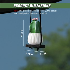 DUSCOKE Swinging Cactus Succulent Car Hanging Ornament, Creative Car Rear View Mirror Charm, Cute Potted Plant Auto Mirror Pendant, Vehicle Interior Decoration Accessory (Queen of Flower)