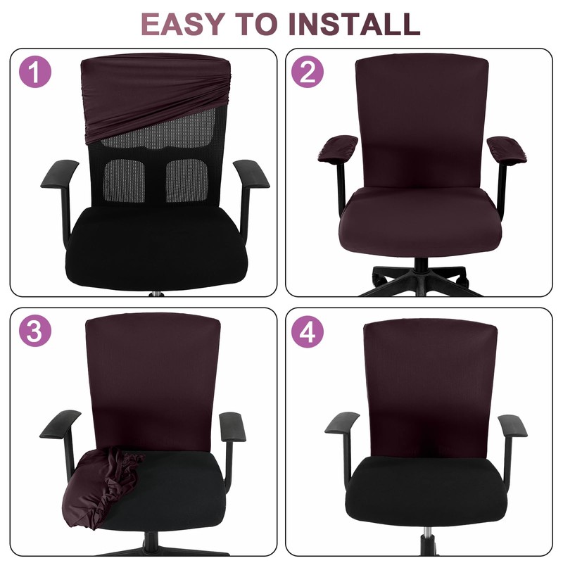 Tallew 4 Pcs Office Chair Covers Set Computer Universal Protective