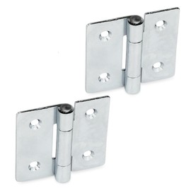 Ganter Normelemente | Sheet Metal Hinges - GN 136-ST-40-40-C | Galvanised Steel Blue Passivated | Pin Stainless Steel | Pack of 2 | Length: 40 mm x 40 mm