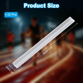 PATIKIL Reflective Slap Bands, 20 Pcs Reflector Band Snap Bracelet Armbands High Visibility Safety Reflectors Wrist Strap Strips for Night Jogging Cycling Running Hiking, Silver