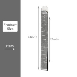 Rumyve20 pcs Sewing Clip Stainless Steel,3-Inch Measuring Ruler Quilting Supplies,Stitching and Marking Accessories