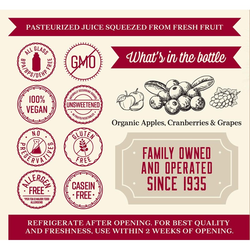 Lakewood Organic Cranberry Juice Blend, 32-Ounce Bottles (Pack of 6)