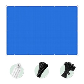 Goleray 4'x8' Sun Shade Cloth with Grommets, Rectangle UV Resistant Shade Sail Pergola Cover Patio Awning Shelter Mesh Tarp Sun Screens for Outdoor, Garden, Backyard, Gazebo, Blue