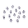 240pcs Opaque Acrylic Letter E Cube Beads White Plastic Alphabet