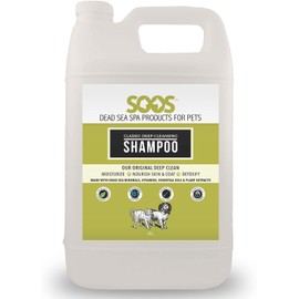 Soos Pet Classic Deep Cleansing Shampoo for Dogs and Cats Natural Dead Sea Minerals Fast Absorbing Coat with Vitamins Essential Oils Natural Ingredients - 1x (4L Gallon)