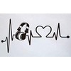 Heartbeat Headphone Music Video Earphone Wall Sticker Art Boys Room Bedroom Wall Decor Sticker Electrocardiogram Vinyl Wall Decal 23 X 10 in