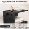 Furologee S Nightstand with Charging Station, 3 Tier Open End