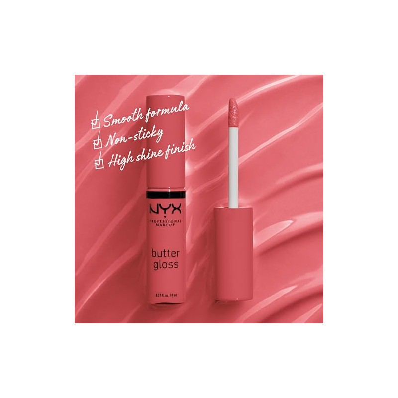 NYX PROFESSIONAL MAKEUP Butter Gloss, Non-Sticky Lip Gloss - Sorbet
