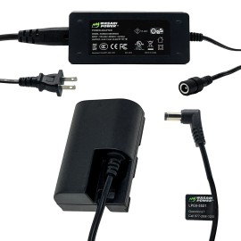 Wasabi Power LP-E6 Dummy Battery with AC Power Adapter Kit with DC Coupler For