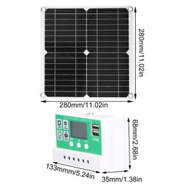 Haofy 40W 18V Monocrystalline Silicon Flexible Solar Panel, Waterproof with 20A Outdoor Adjustable Solar Controller High Efficiency Module Photovoltaic Power Supply for RV, Boat