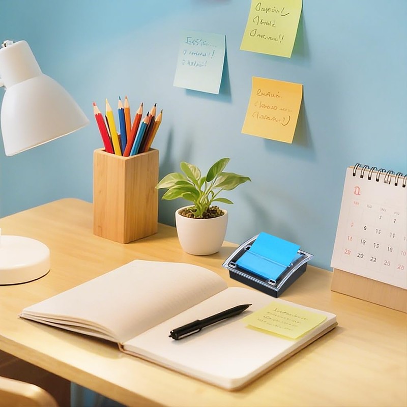 HMIEPRS 2Pcs Pop Up Sticky Note Dispenser with 400 Sheets