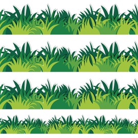 JarThenaAMCS 32.8Ft Green Grass Bulletin Board Border Grass Shape Die Cut Trim Border Roll for School Classroom Chalkboard Party Decoration