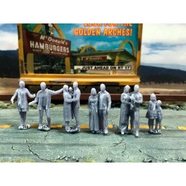 DoubleGDiecast 1:64 Scale Miniature People - Resin / unpainted - great for Dioramas #97 Figures - 357- Woman Arms out