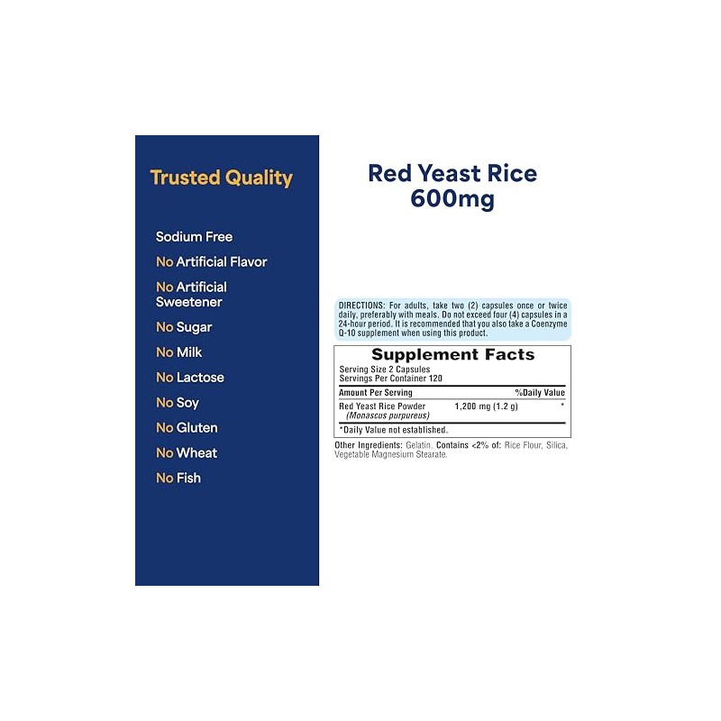 Puritan's Pride Doctors Trust® Red Yeast Rice 600mg, Dietary Supplement,