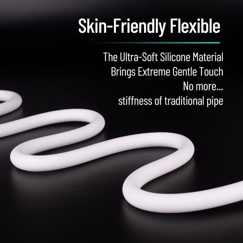 BriskSpring Bidet Hose Replacement, Ultra-Soft Silicone Shower Hose, 47 Inch