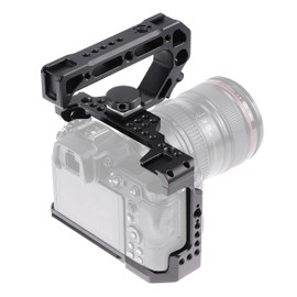 Z5 Z6 Z7 Cage, Hersmay Camera Cage with Top Handle for Nikon Z5/ Z6/ Z7/ Z6II/ Z7II Mirrorless Camera with Cold Shoe,ARRI Handle Locating Holes,Multiple 1/4" 3/8" Screw Holes