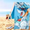 ZPSOSPZ Shark Beach Towel, Shark Swim Bath Towel, Microfiber Bath