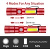 Vnina Rechargeable Tactical Flashlight, USB Magnetic Flashlights with COB Flash