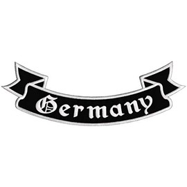 Large Germany Back Patch - 33.6 x 11.7 cm - Embroidered Bottom Rocker Patch for Biker Lower Arch, XXL Back Patch, Back Patch for Motorcycle Jackets Cows Leather Vests - High Quality Embroidery