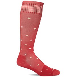 Sockwell Women's Full Heart Moderate Graduated Compression Sock, Poppy - S/M